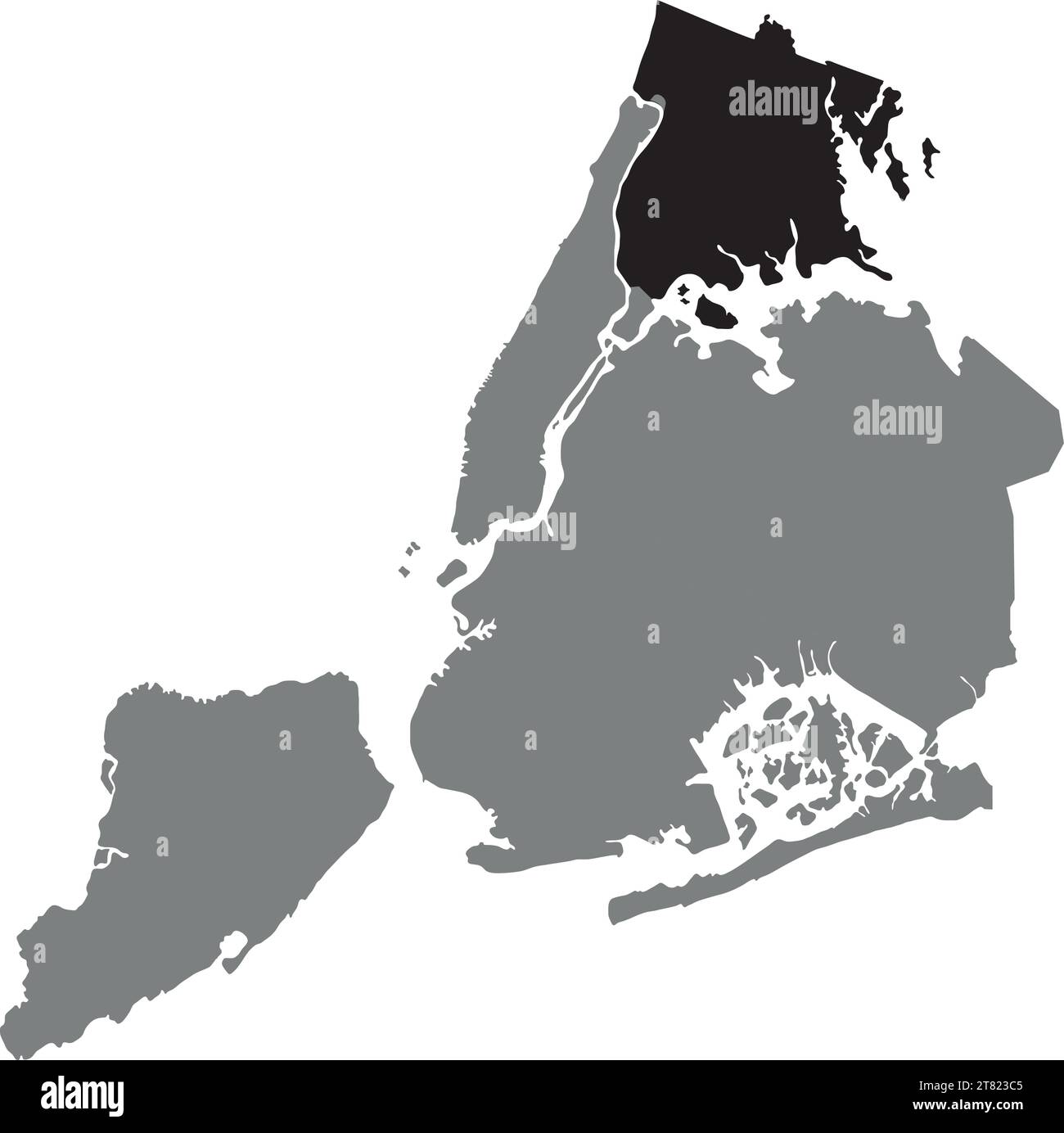 Locator map of THE BRONX BOROUGH, NEW YORK CITY Stock Vector Image 