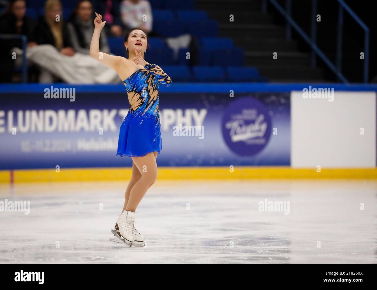 Espoo, Finland. 17th Nov, 2023. Kawabe Mana of Japan performs during