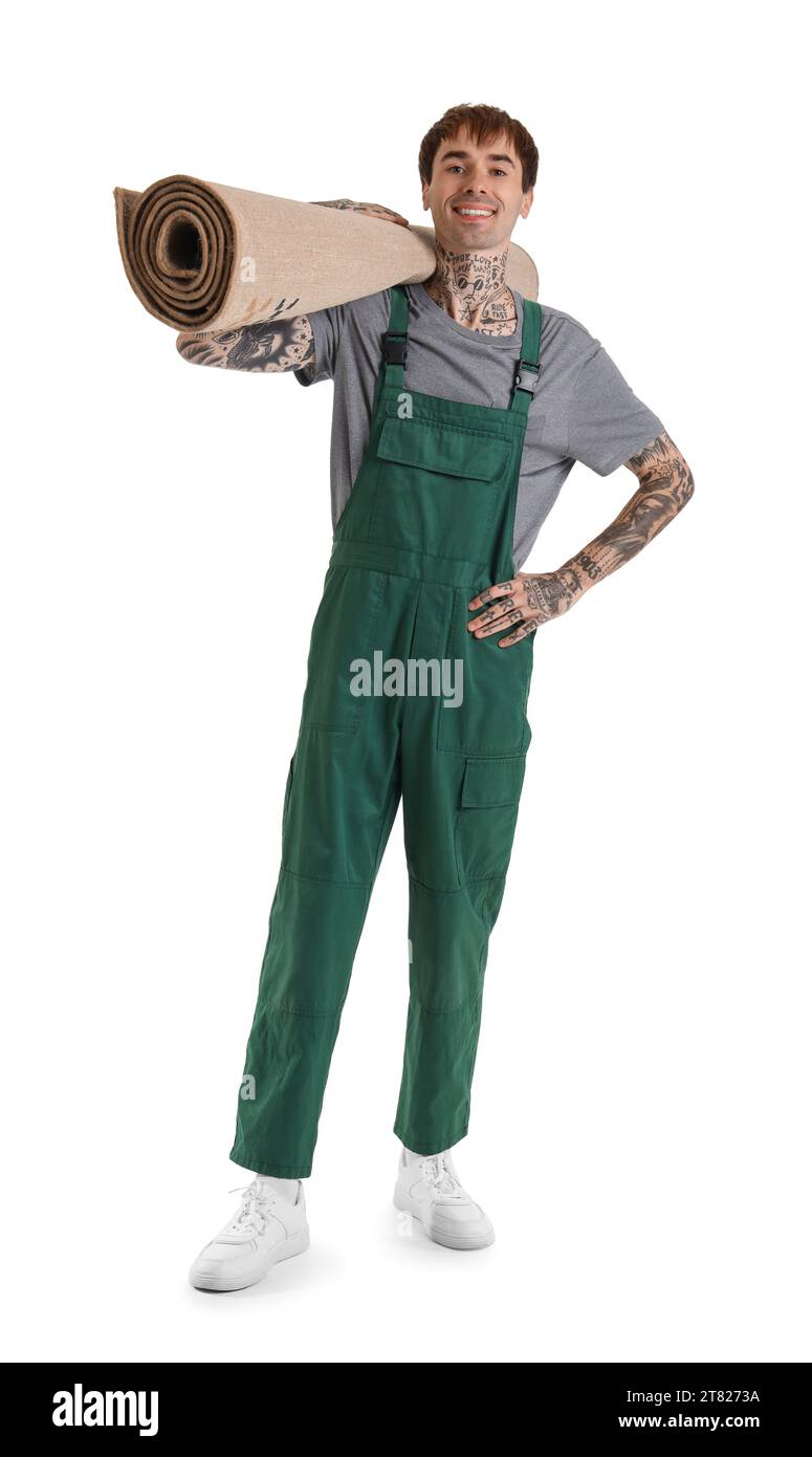 Man carrying loader goods Cut Out Stock Images & Pictures - Alamy