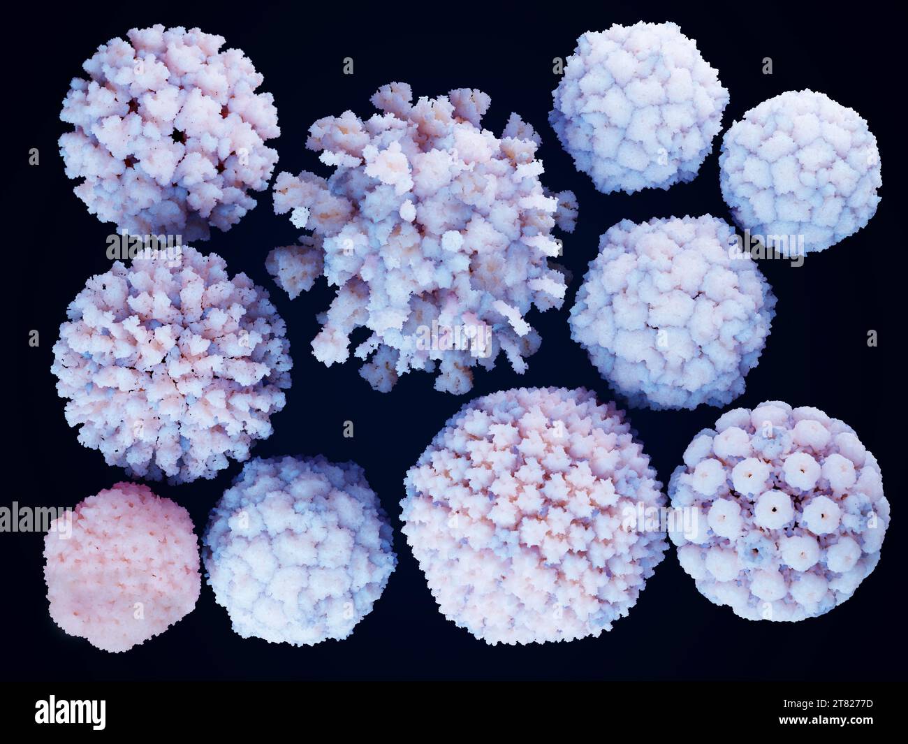 Human-infecting viruses, illustration Stock Photo