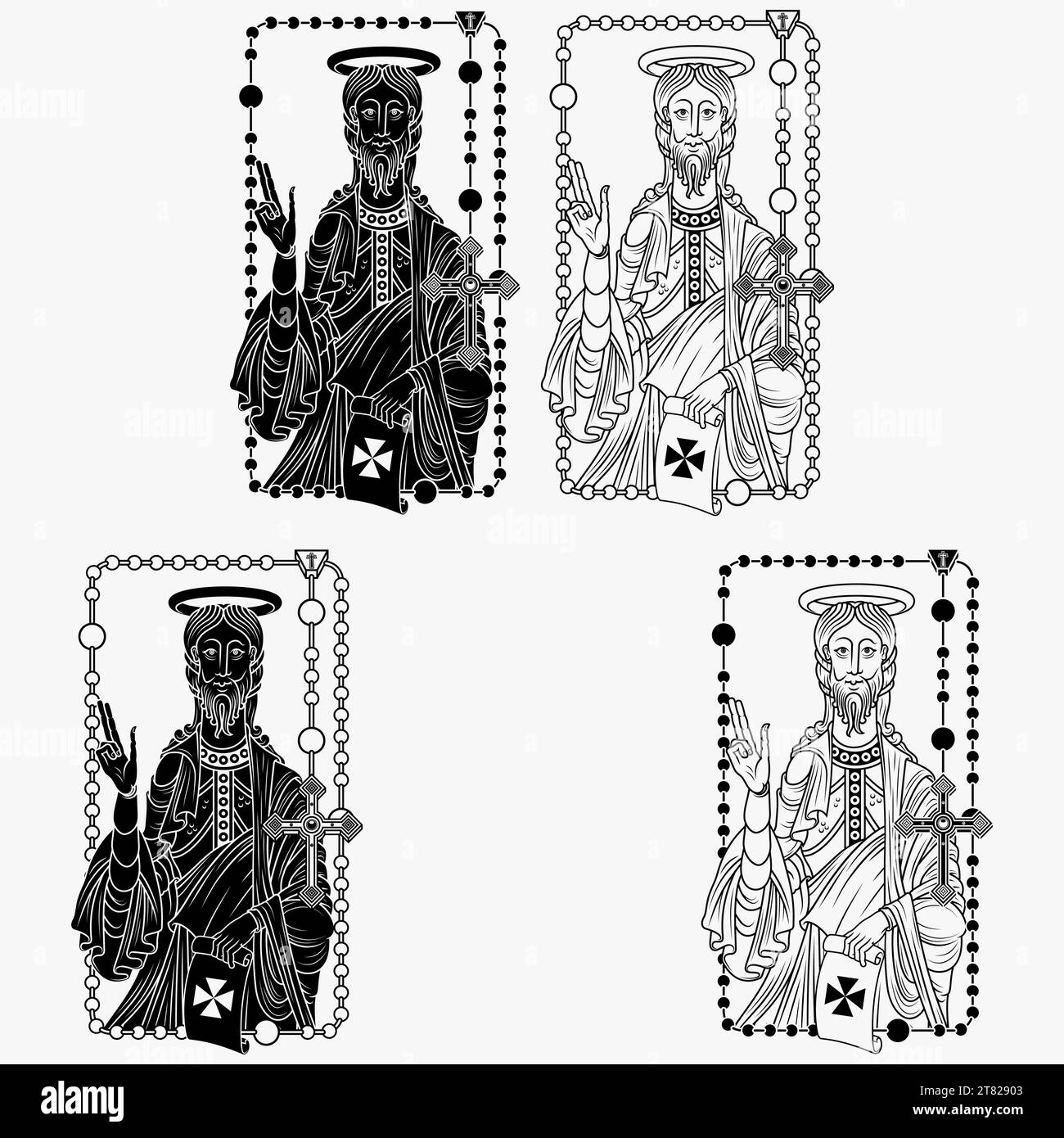 Vector design of Apostle Saint James with old parchment, Apostle Saint