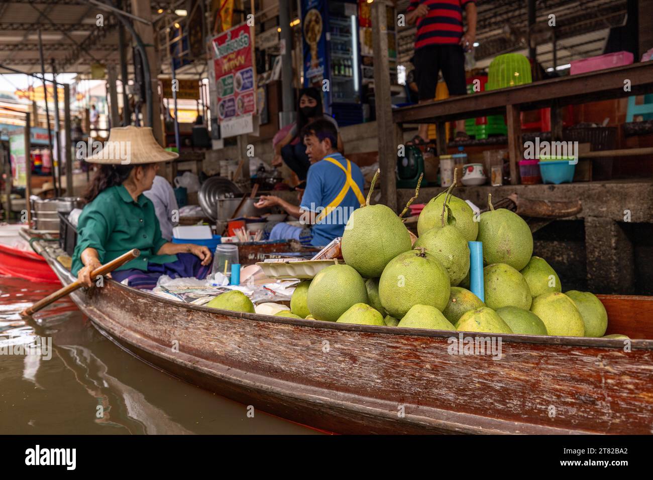 Coconut, sale, trade, market, stall, tourist, travelling, attraction, Damnoen Saduak Floating