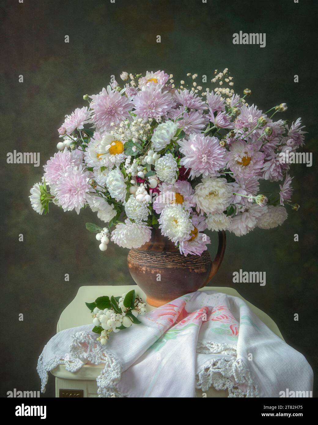 Still life with bouquet of flowers Stock Photo - Alamy