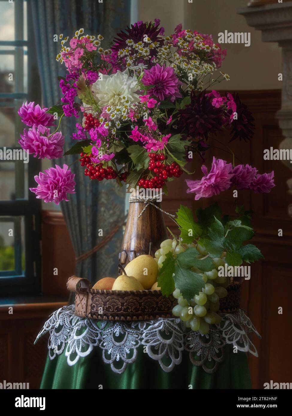 Still life with bouquet of flowers Stock Photo - Alamy