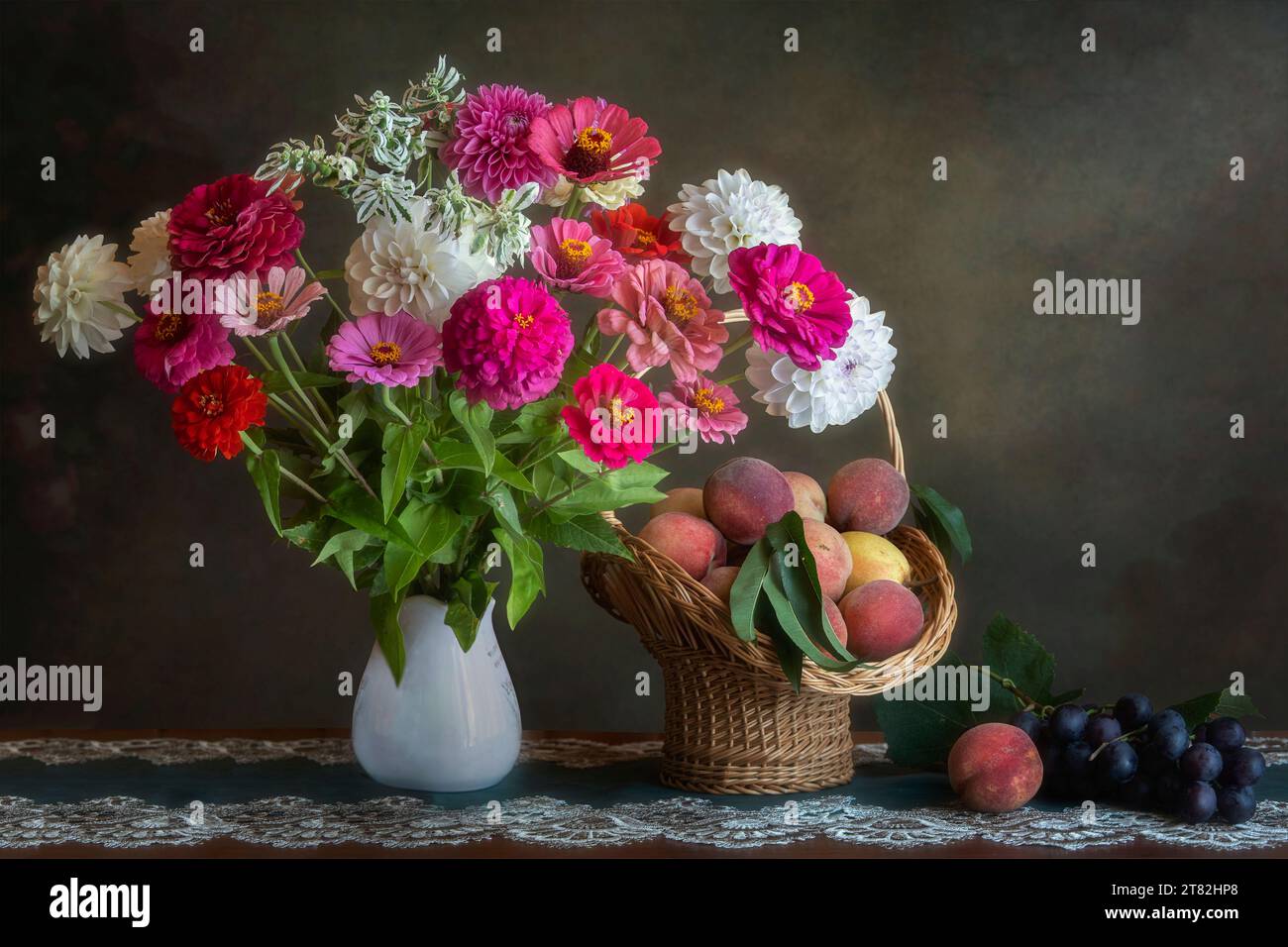 Still life with bouquet of flowers Stock Photo - Alamy