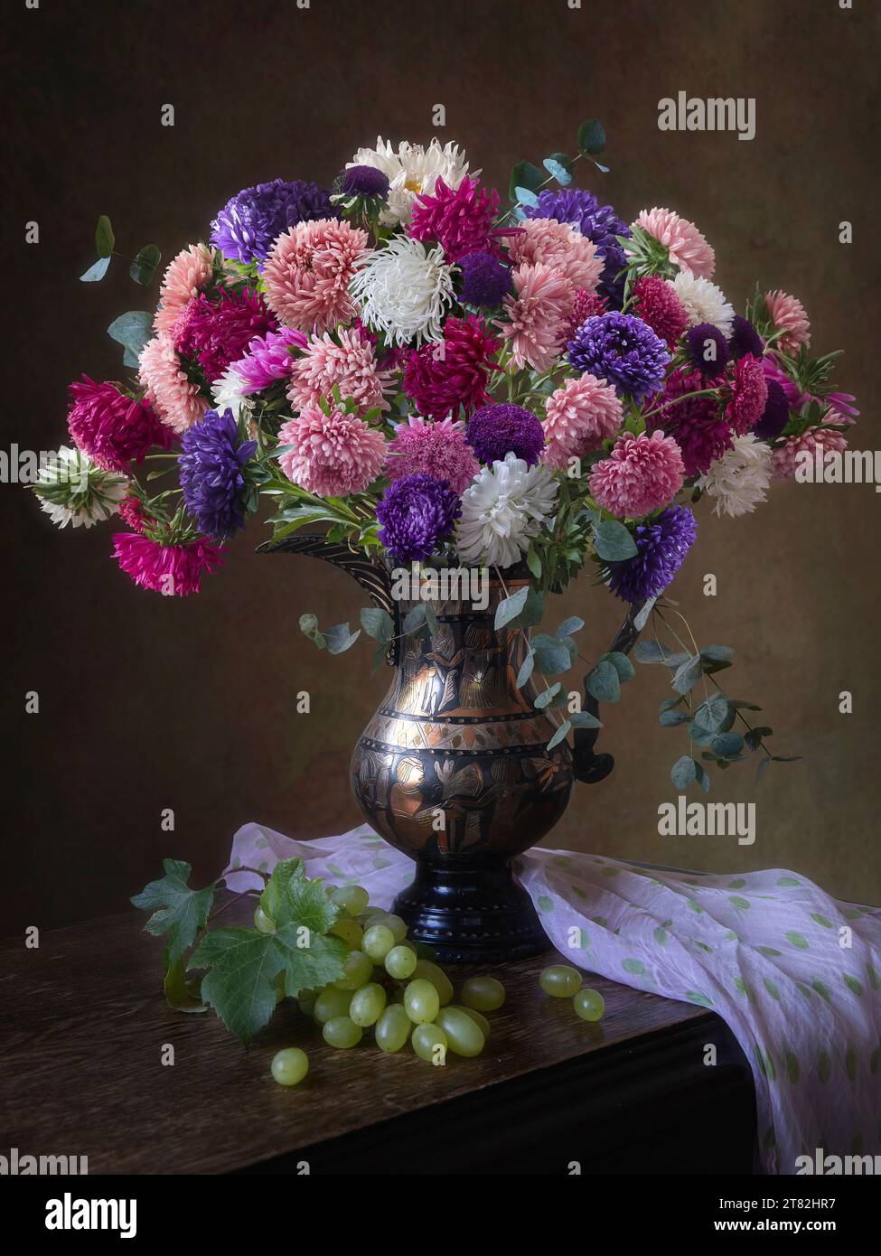 Still life with bouquet of flowers Stock Photo - Alamy