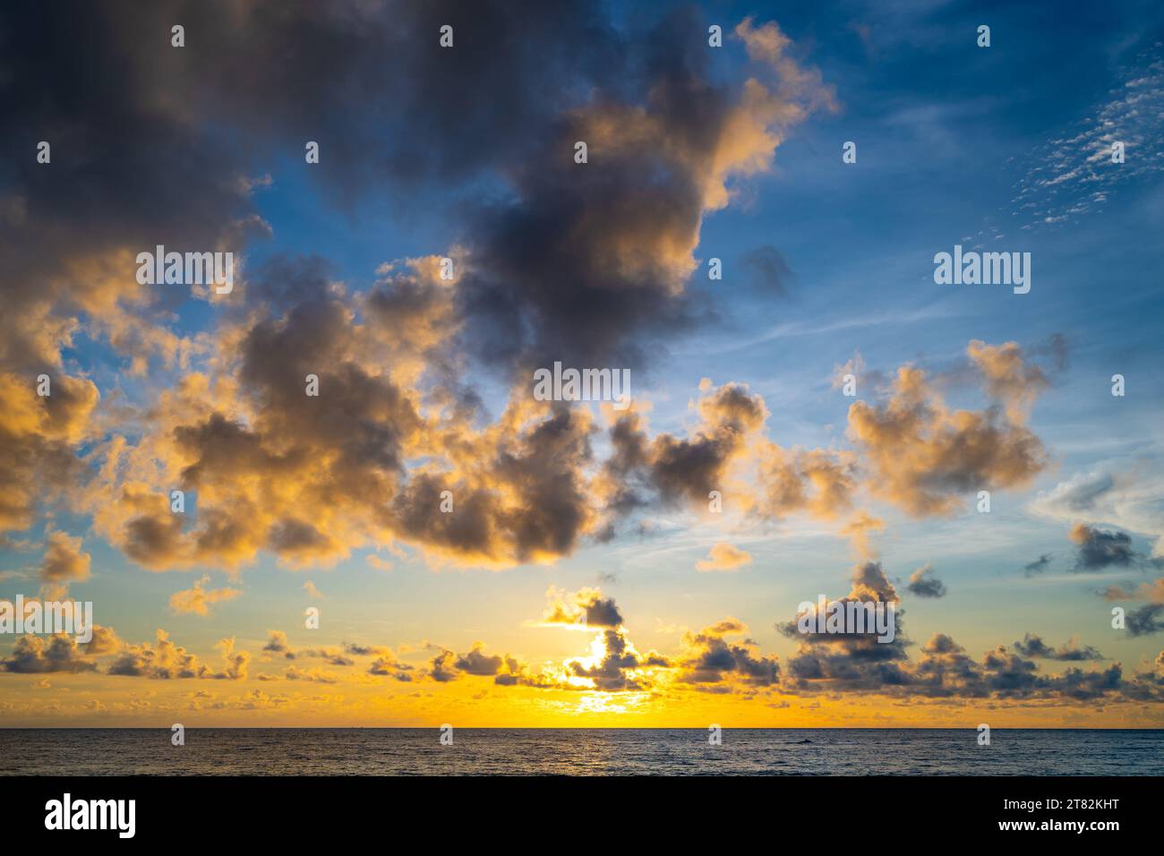 Amazing sunset or sunrise sky over sea landscape,Beautiful colorful ...