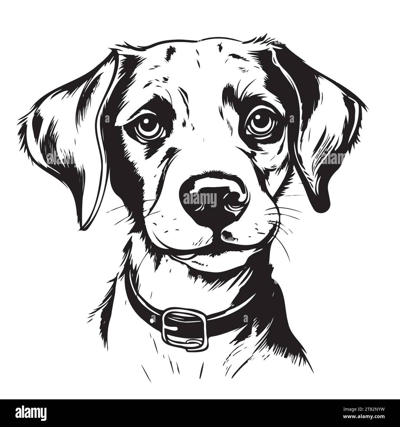 Dog, puppy hand drawn line style vector illustration isolated on white ...