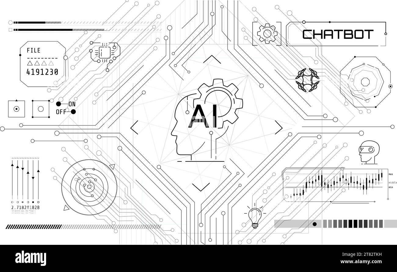 Infographics on the topic of future technologies. Stock Vector