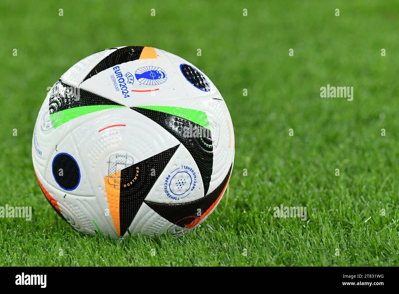 Official Euro 2024 ball during football match Euro 2024 qualifying