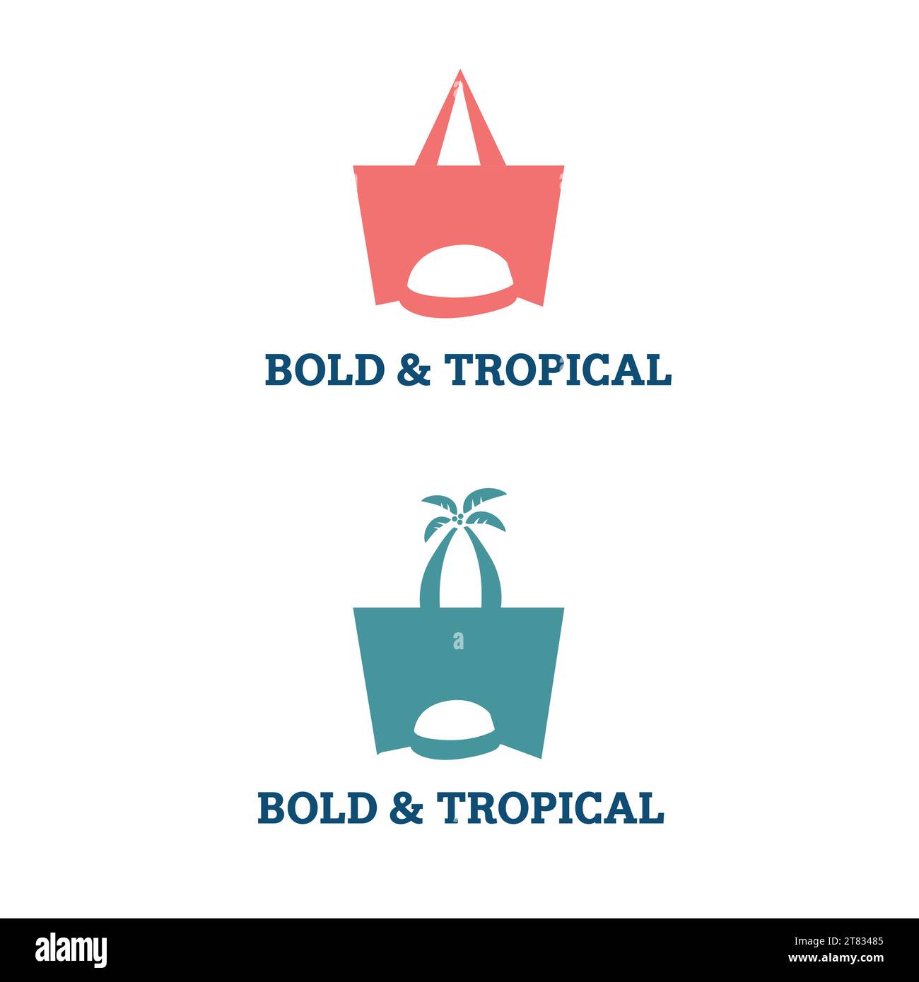 Beach Brand Logo Design Selling Hats and Tote Bags Stock Vector Image