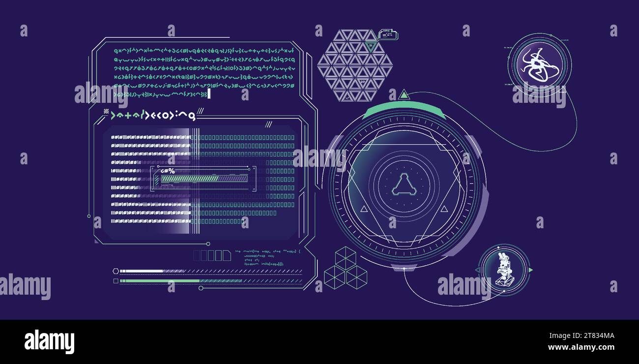 Sci-fi HUD interface for data research Stock Vector Image & Art - Alamy