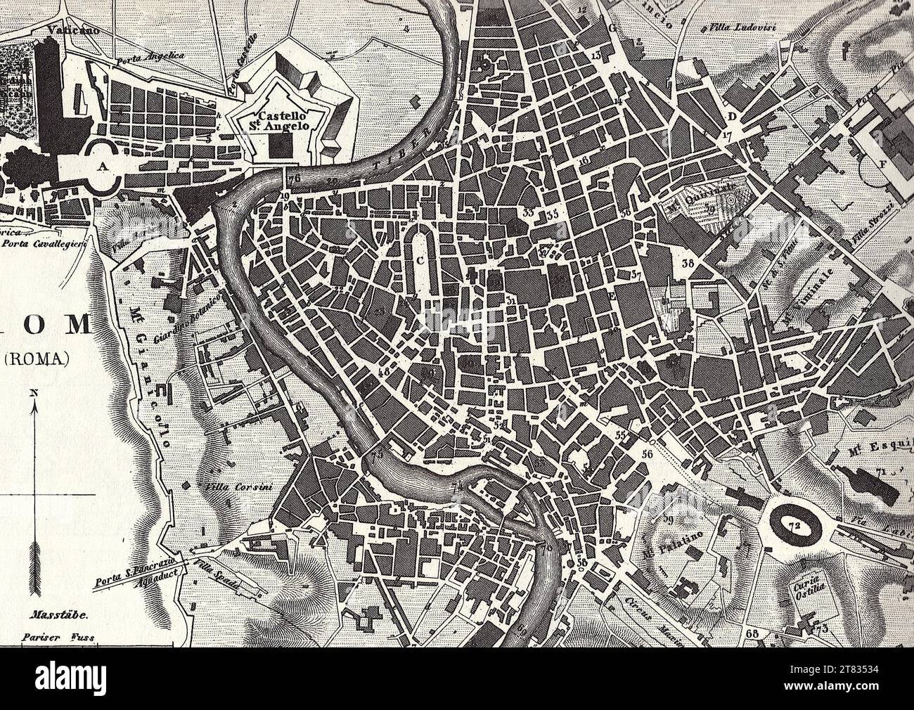 Ancient map of city of rome hi-res stock photography and images - Alamy