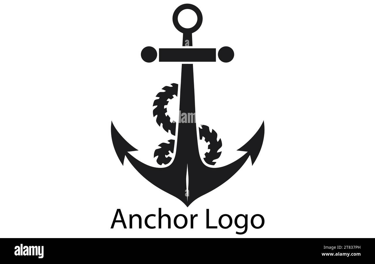 Anchor Ship Yacht Luxury Badge Vector Logo, Anchor logo icon design