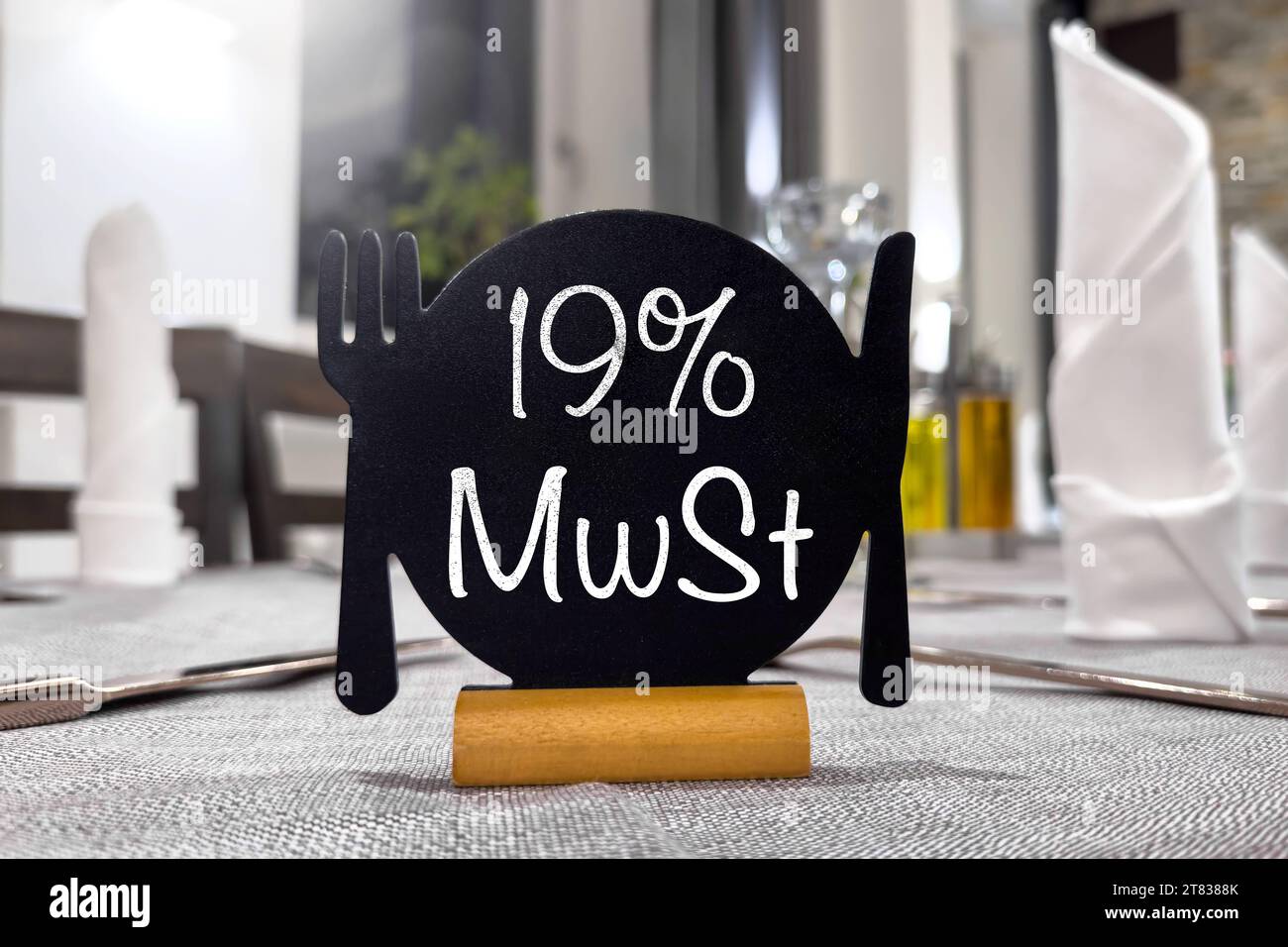  17 November 2023: VAT increase in gastronomy from 7% to 19%. A sign in Illustration 