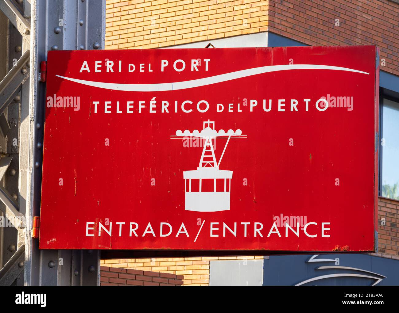 Barcelona, Spain October 7, 2023 The Barcelona cable car, port cable car, has spectacular