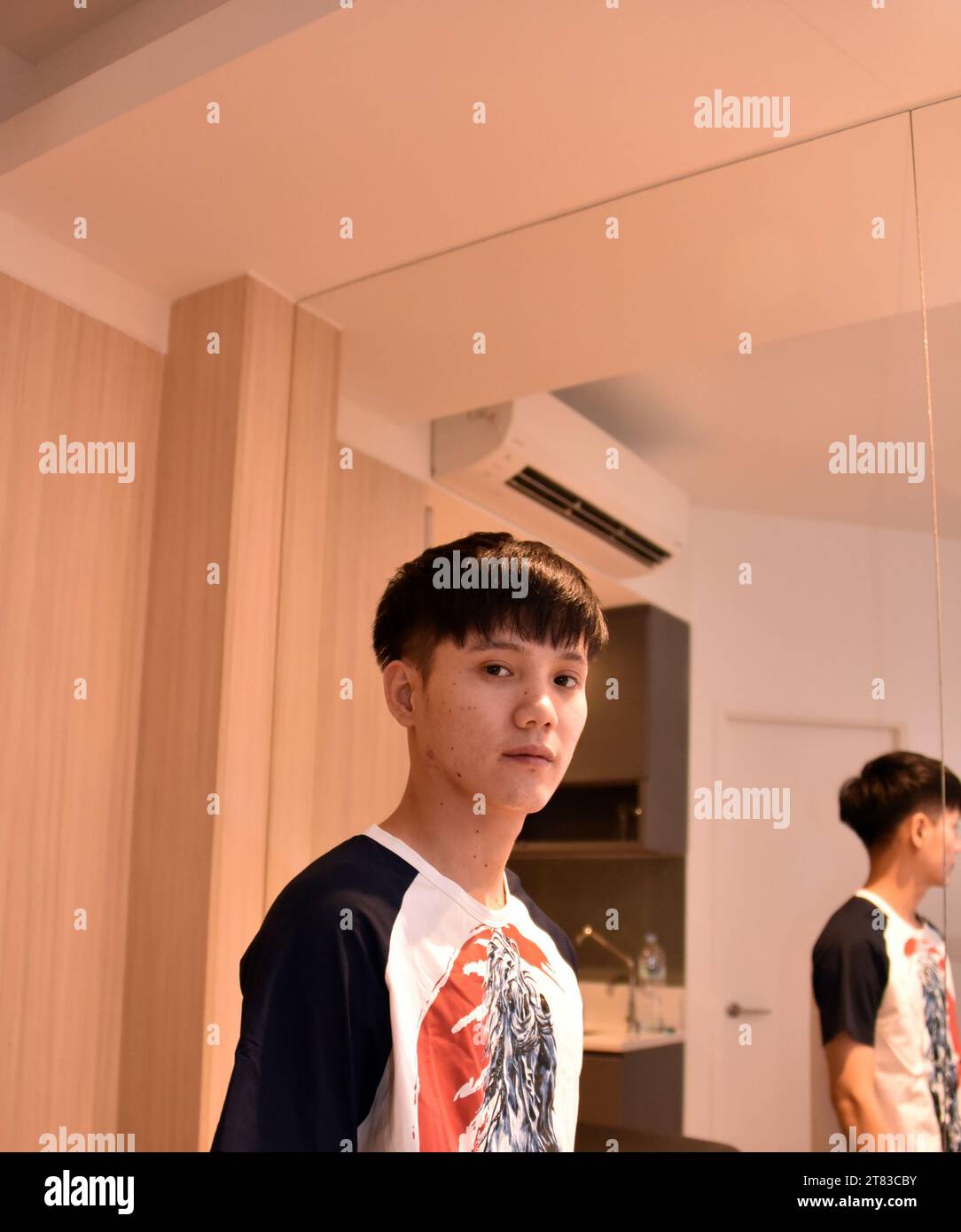 A handsome young, well dressed teenage, Asian boy or man, aged 18 to 24 ...