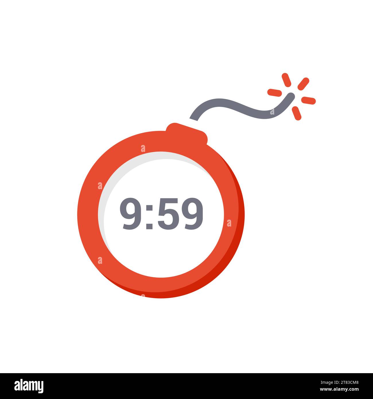 Bomb clock digital timer vector icon. Bomb explosion cartoon countdown illustration logo 3d icon. Stock Vector