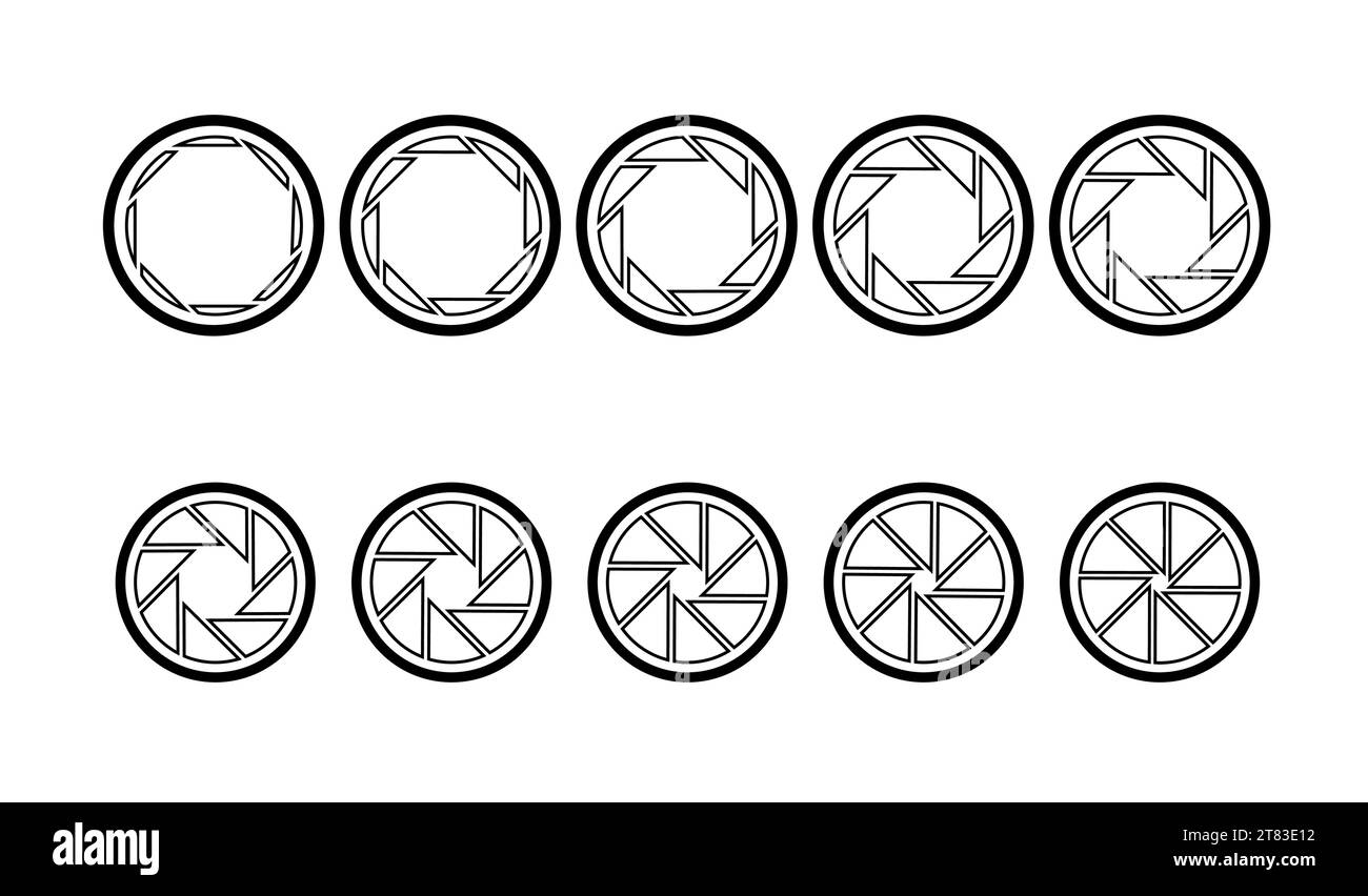 Shutter camera aperture lens icon. Vector shutter aperture logo ...