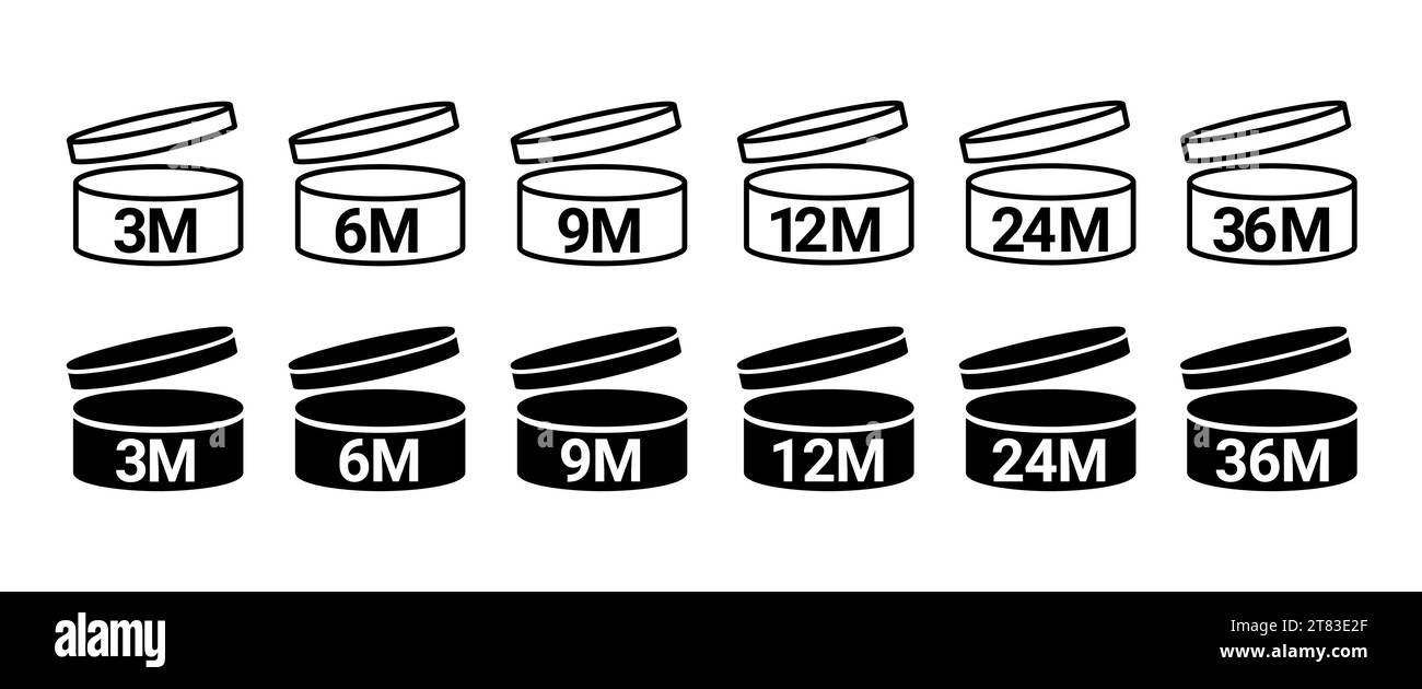 Pao symbol logo cosmetic life. 12 Months 3, 6, 9 expiry open shelf jar