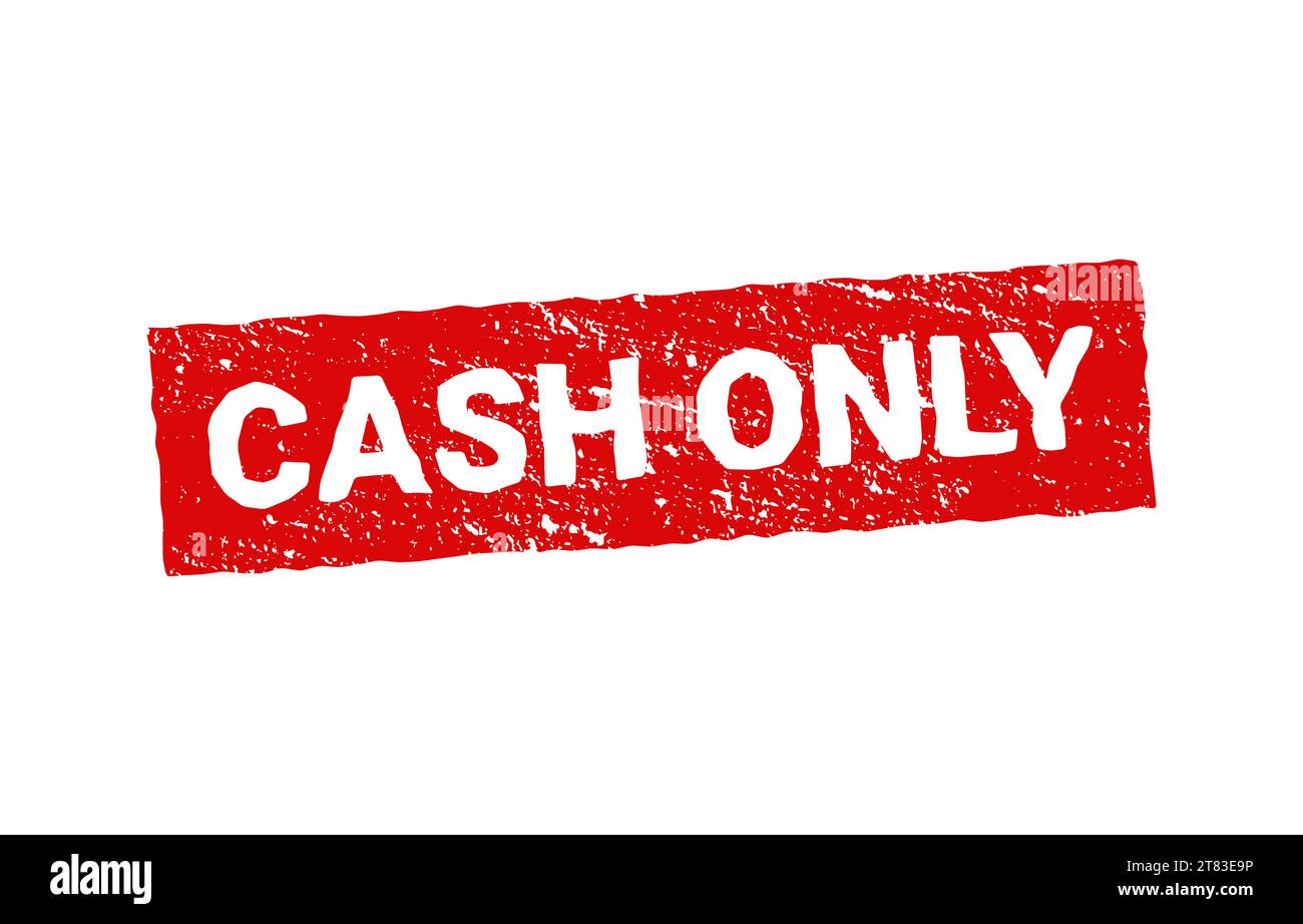 Only cash stamp grunge red rubber symbol. Vector cash only sign
