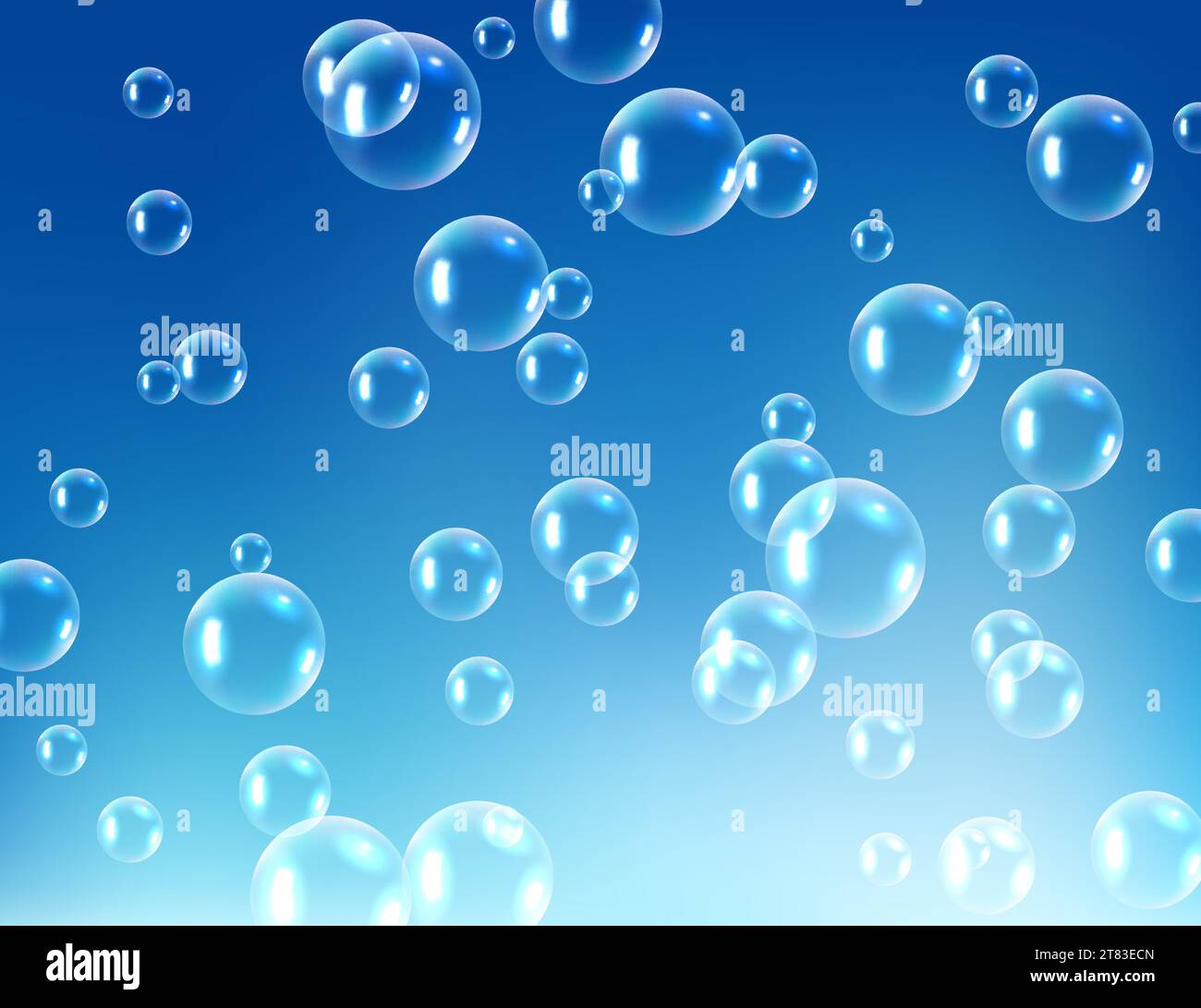 Vector blue wash bubble background. Soap bubble background liquid ...