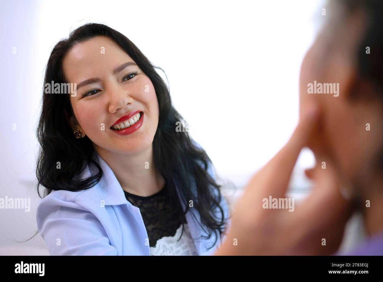 Doctor and Patient at beauty clinic. Health care and beauty concept. Stock Photo