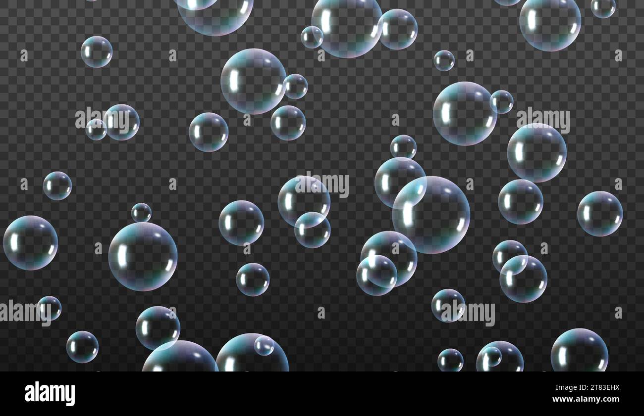 Vector blue wash bubble background. Soap bubble background liquid