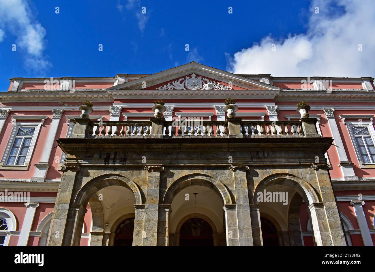 PETROPOLIS, RIO DE JANEIRO, BRAZIL - May 26, 2023: Facade of the Imperial Museum Stock Photo