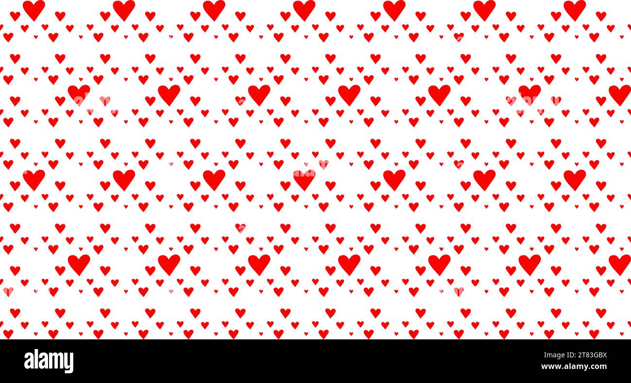 Red hearts seamless pattern background. Vector illustration Stock Vector