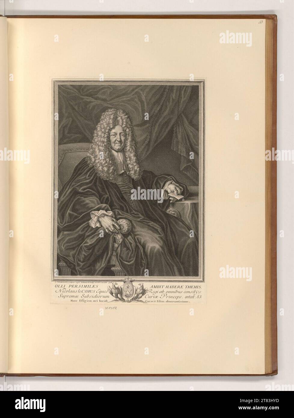 Simon Thomassin Portrait Nicolas Le Camus. Copper engraving, etching ...