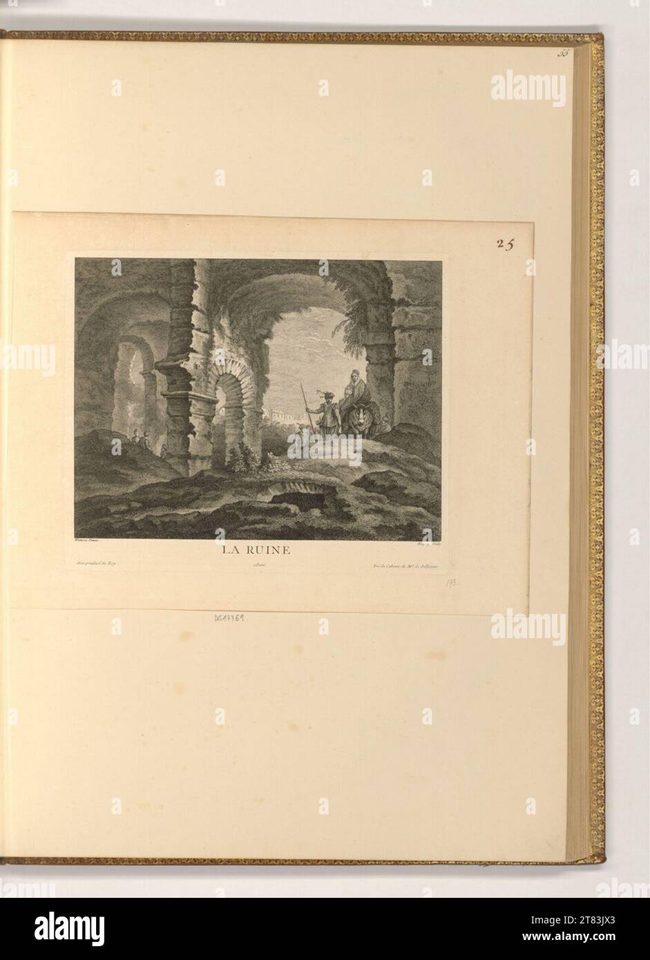 Pierre Charles Baquoy To ruins. etching 1740-1829 , 1740/1829 Stock Photo