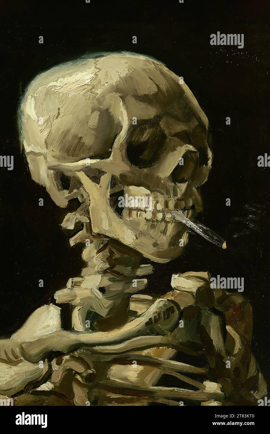 Head of a skeleton with a burning cigarette hi-res stock photography and  images