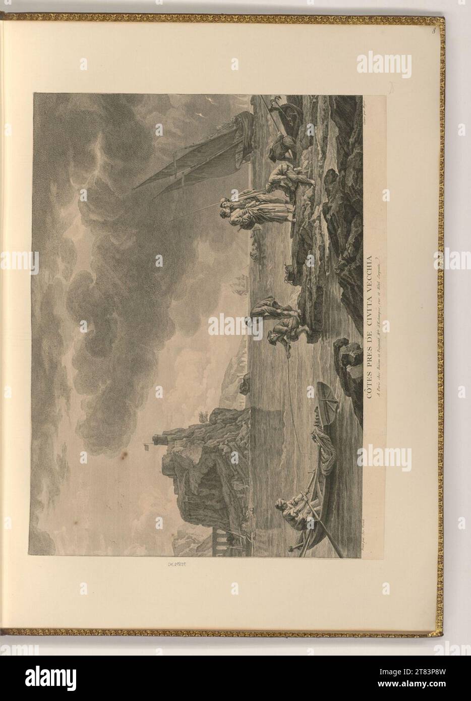 Simon Charles Miger (Engraver) Coast at Civita Vecchia. etching 1755-1820 , 1755/1820 Stock Photo