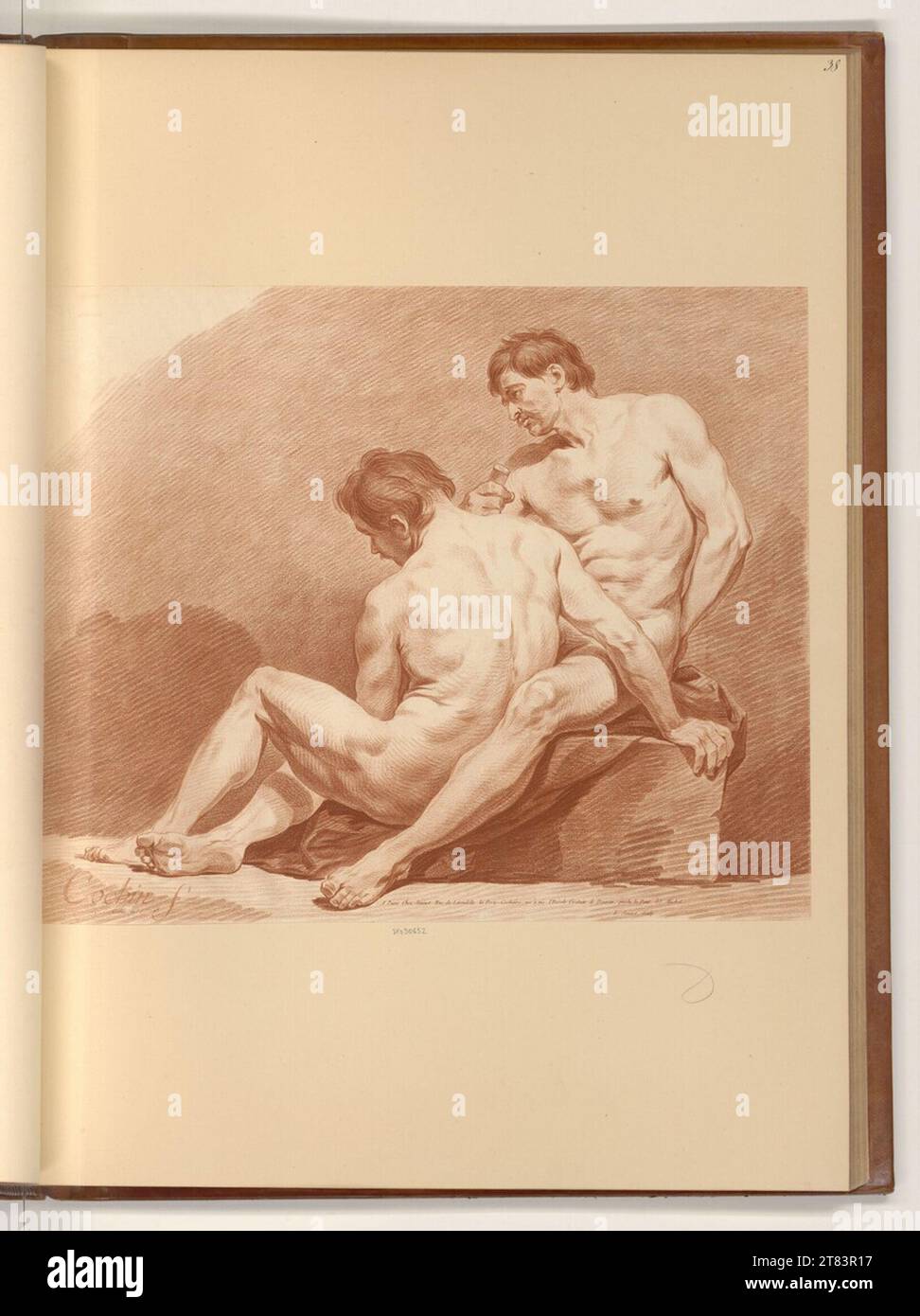 Jean François Janinet (Engraver) Double men's act. Pencil 1772-1814 , 1772/1814 Stock Photo