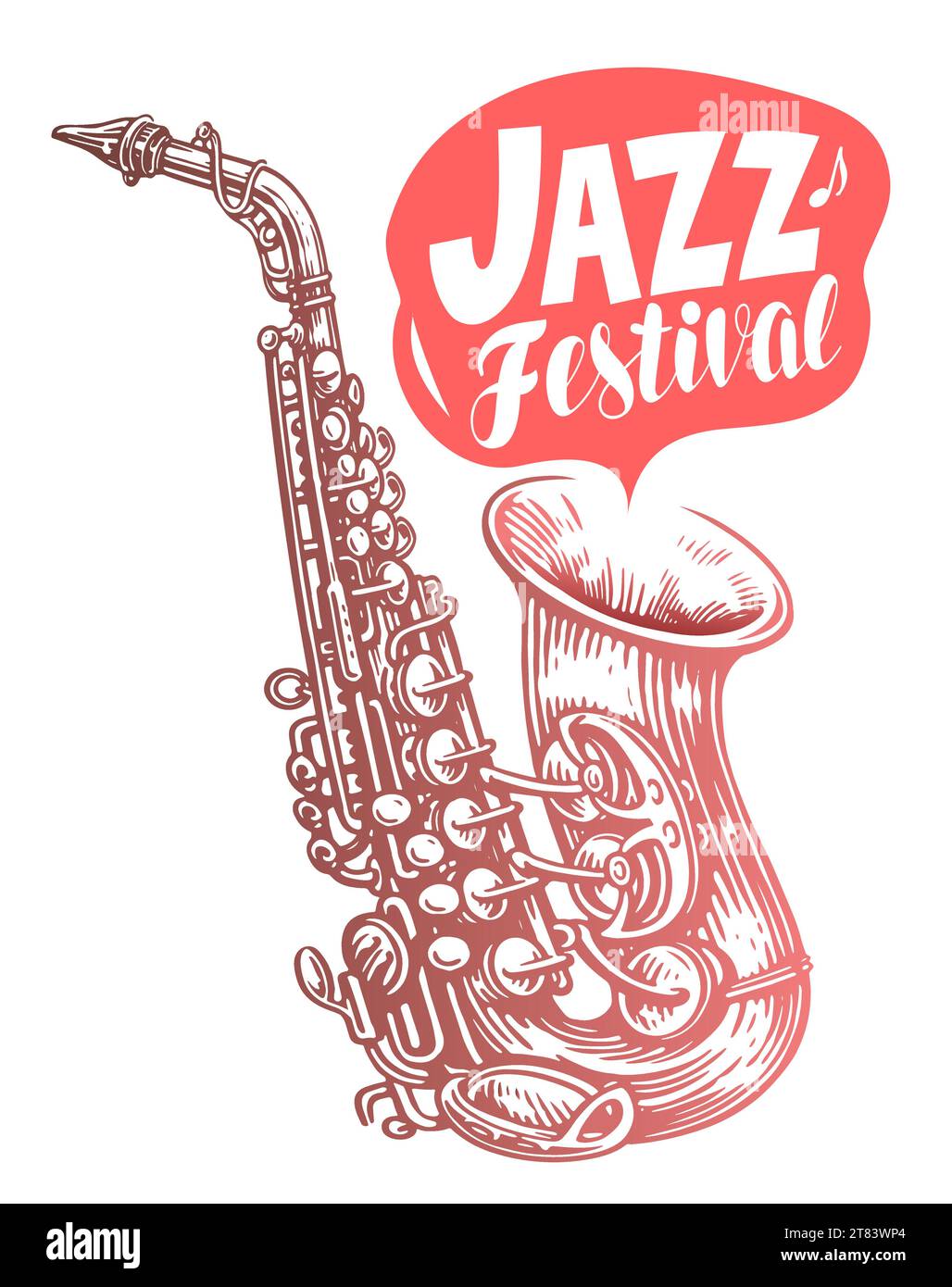 Jazz music concert, vector illustration. Saxophone for flyer