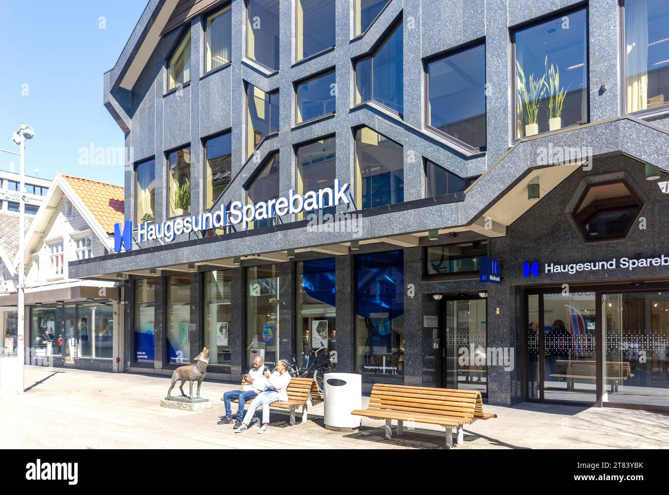 Haugesund Sparebank, Haraldsgata, Town Centre, Haugesund, Rogaland County, Norway Stock Photo