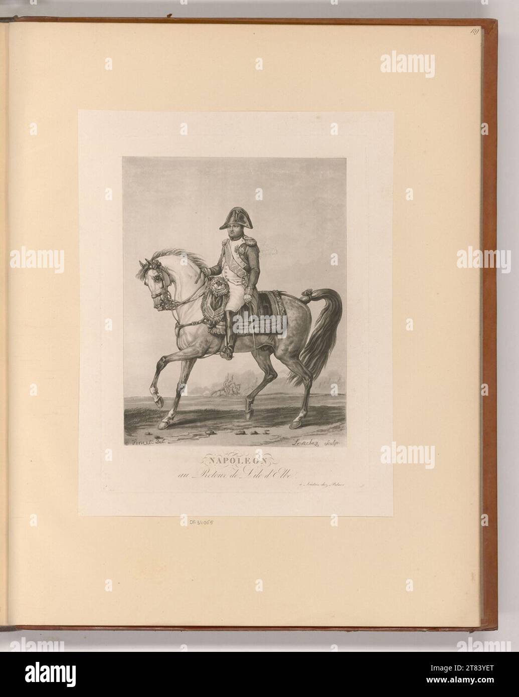 Charles François Gabriel Levachez (Engraver) Napoleon on the return from Elba Island. Aquatinta 1809-1828 , 1809/1828 Stock Photo