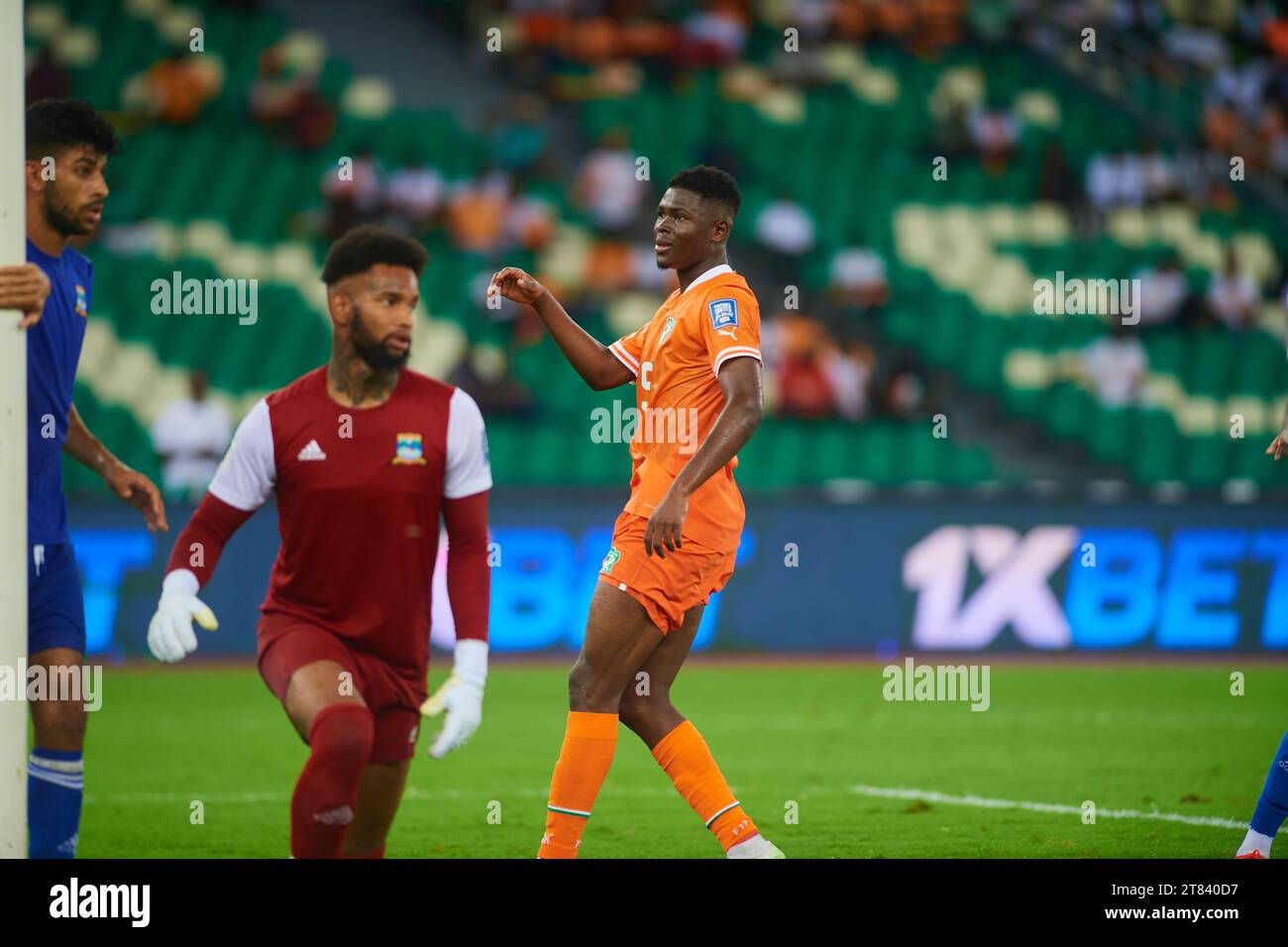 Carlos Siméon after a save to prevent the Ivorian goal Stock Photo