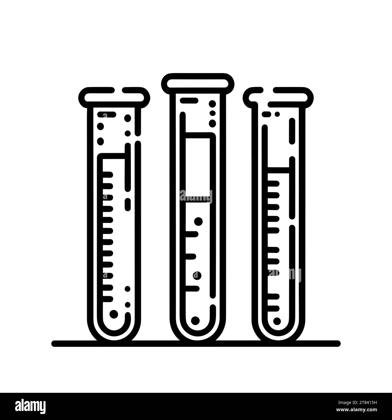 Test tubes icon. A set of three test tubes, with liquid levels and