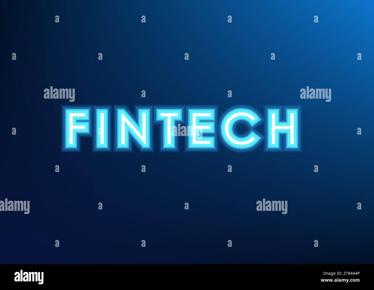 Fintech font technology background Financial institutions that use technology. Stock Vector