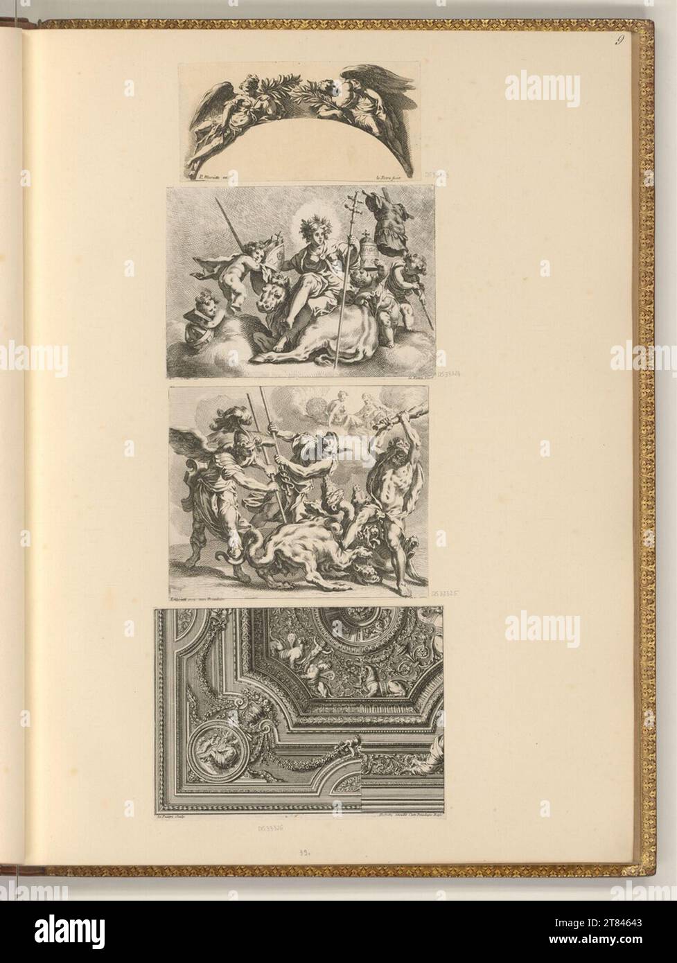 Jean Le Pautre (Ausführende r Künstler in) Ceiling decoration. etching 1625-1682 , 1625/1682 Stock Photo