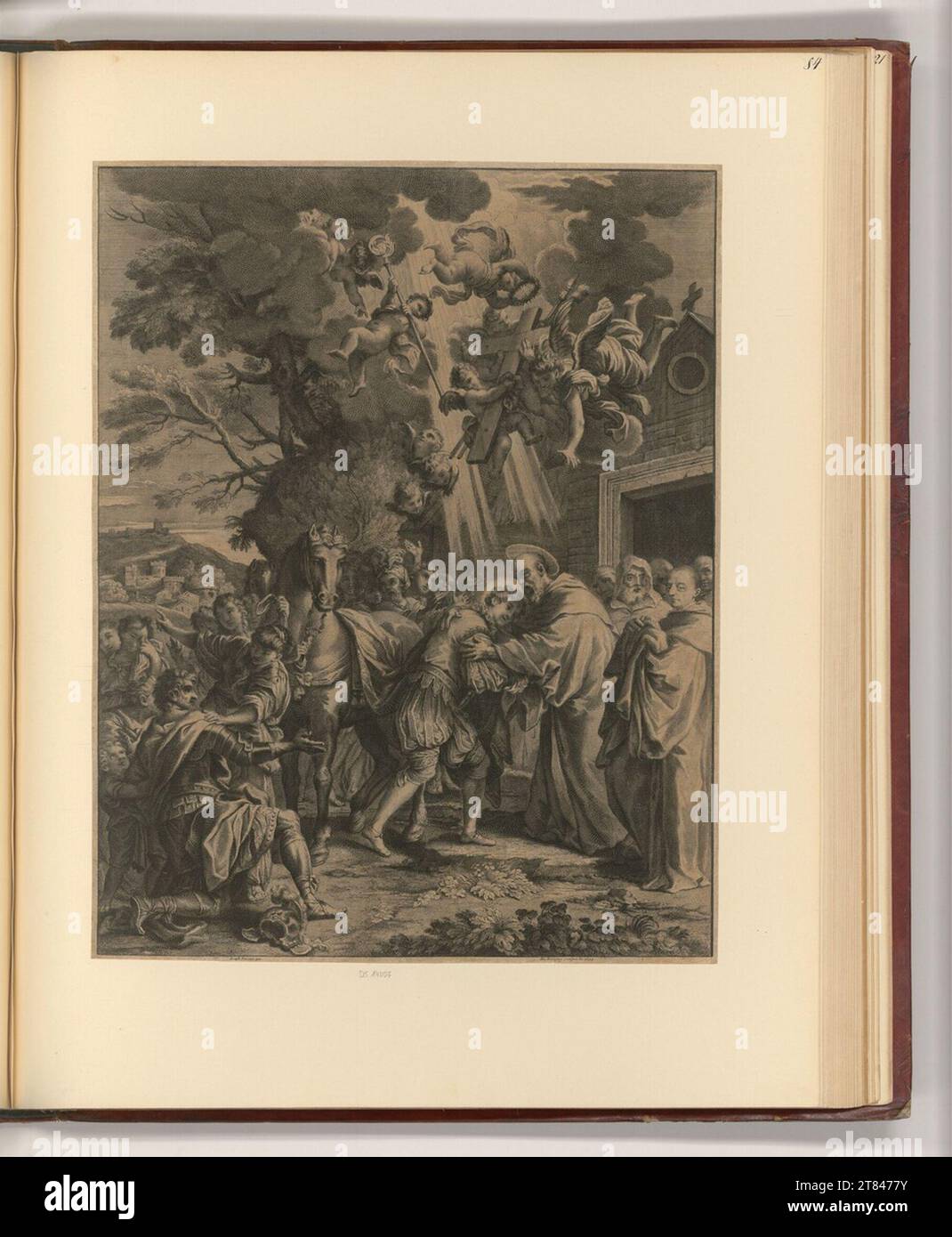 Nicolas Dorigny (Engraver) Scene with a saint. Copper engraving ...