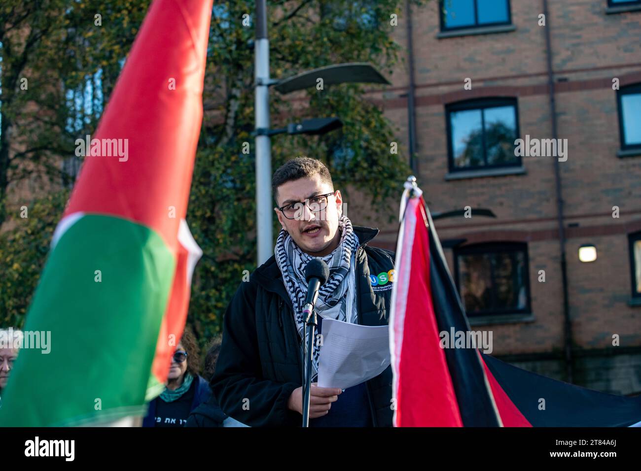 Belfast, UK. 18th Nov, 2023. Ireland-Palestine Solidarity Campaign