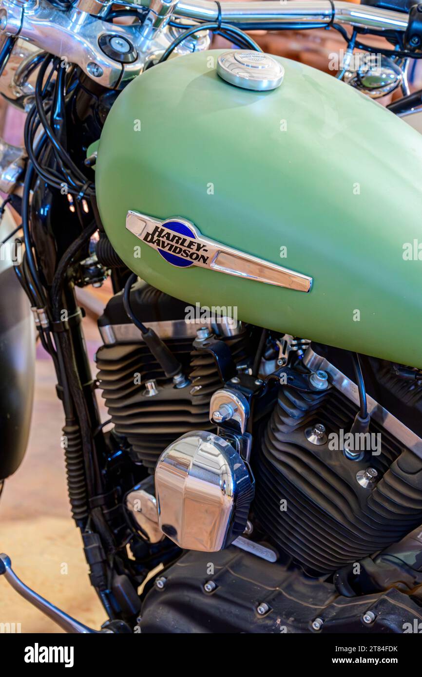 Green harley davidson fuel tank hi-res stock photography and