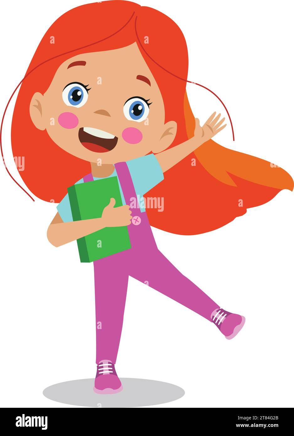 cute happy girl student holding book Stock Vector Image & Art - Alamy