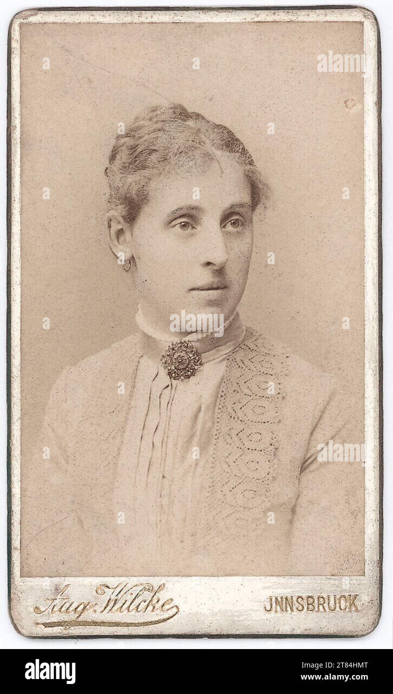 August Wilcke Nothburga Frey. Albuminpapier / Visitformat 1889 , 1889 Stock Photo