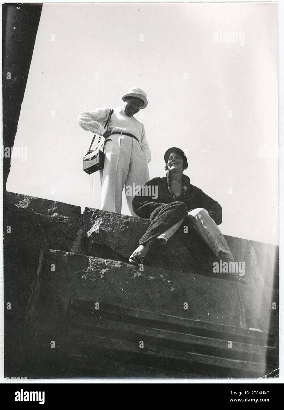 László Moholy-Nagy Self -portrait with Ellen Frank. Silver gelatin paper around 1929 Stock Photo