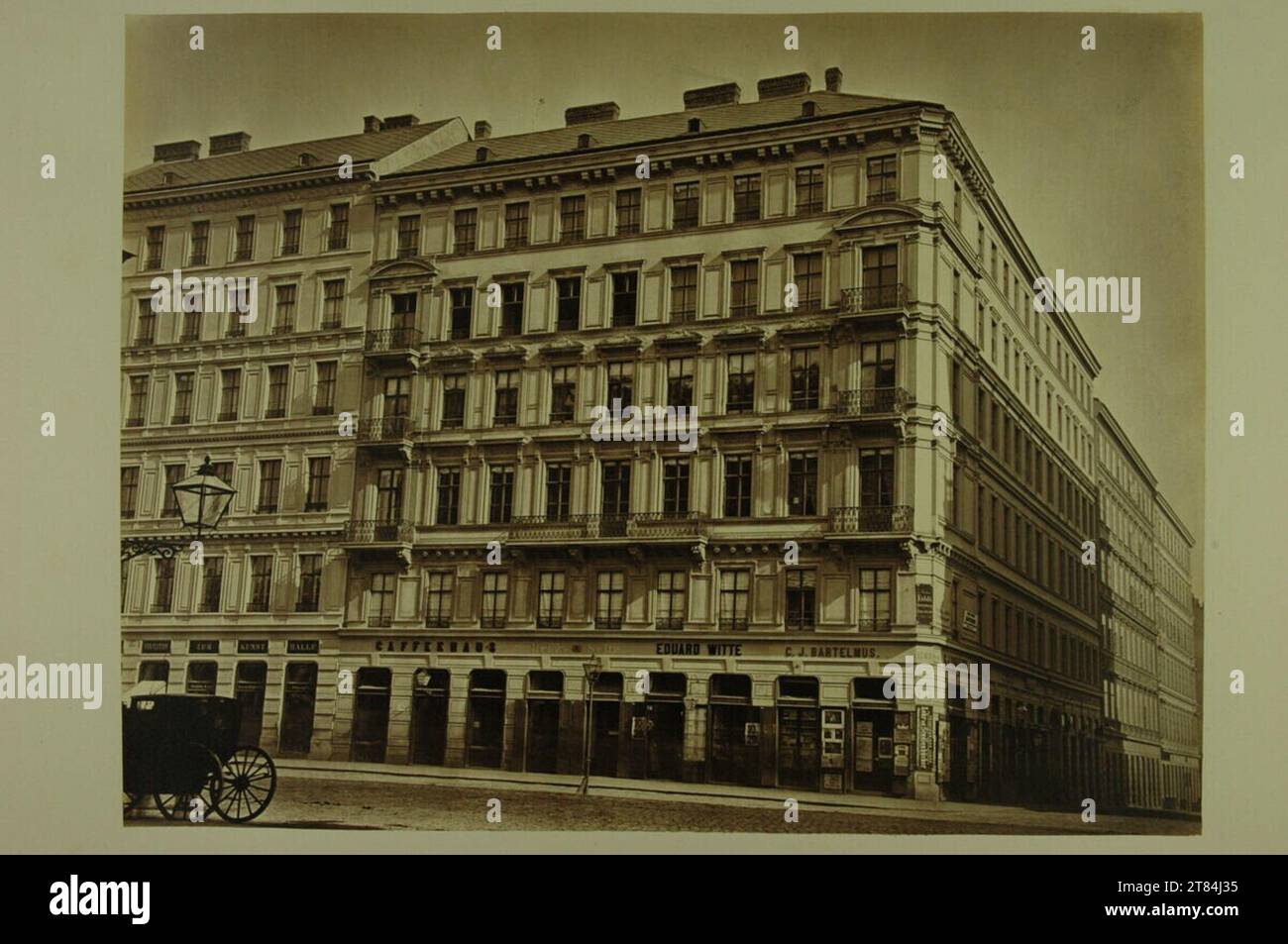 Anonym Residential building/Viennese city expansion: Kärntner Straße 59 - Interest house of Mr. Sam. Maier. Albumin paper, on the box box around 1865 Stock Photo