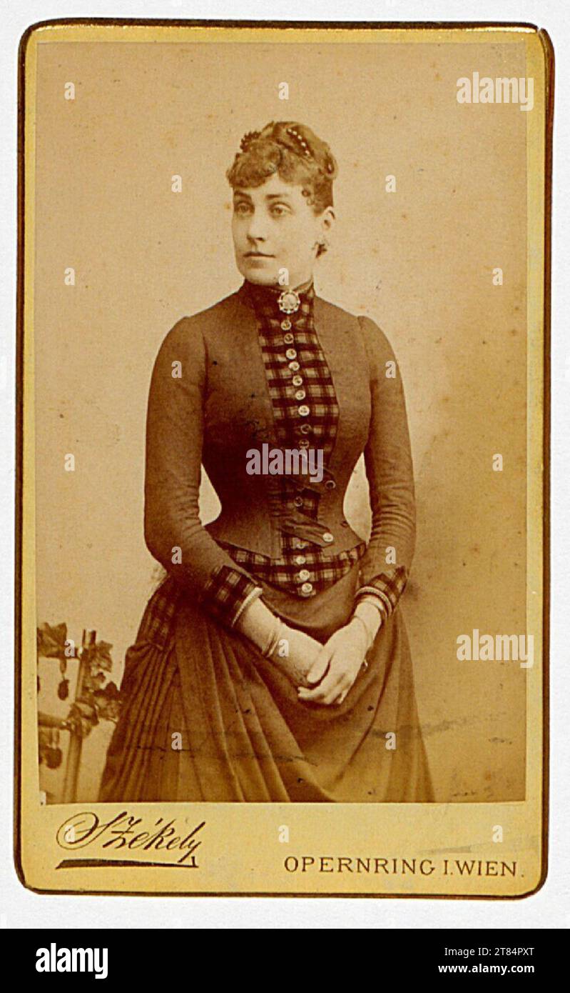 Josef Székely Women's portrait. Albuminpapier / Visitformat 1887 , 1887 Stock Photo